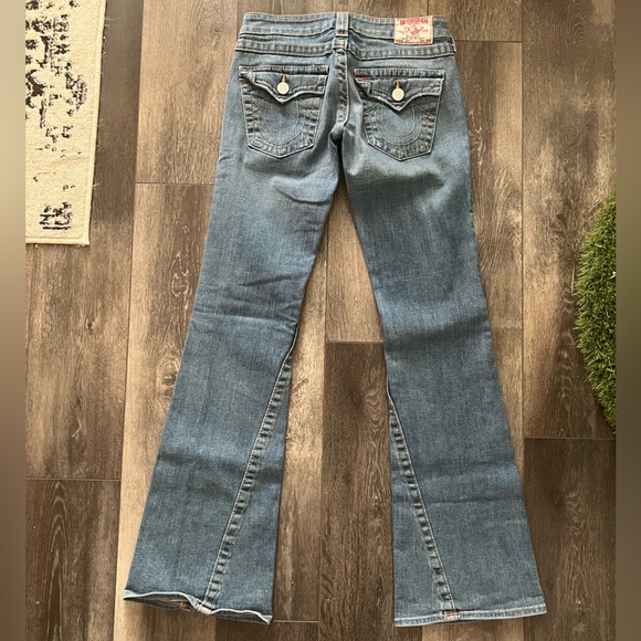 🚫SOLD🚫 Vintage True Religion Joey Low Cut Flare Jeans twisted seam - Picture 2 of 5